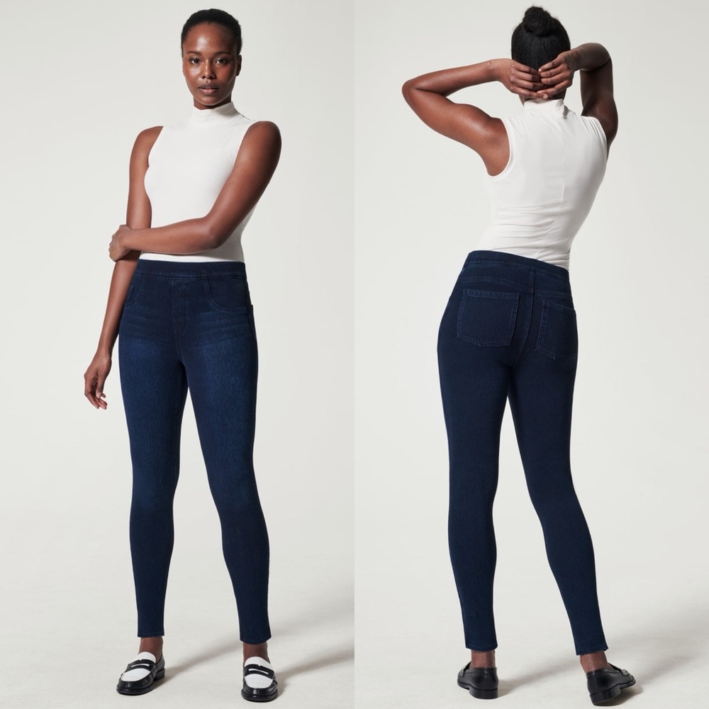 SPANX Jean‑ish Ankle Leggings Extra Small‎ Petite Twilight Rinse NWOT